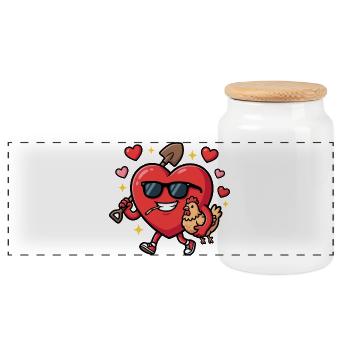 Saint-Valentin Fermier Fermier Funny Journée de la Saint-Valentin - Boîte à biscuits avec couvercle en bois - blanc - Devant