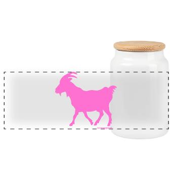 Bouc émissaire rose - Boîte à biscuits avec couvercle en bois - blanc - Devant