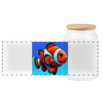 Clownfisch - Panorama Keksdose mit Holzdeckel - Weiß - Vorne