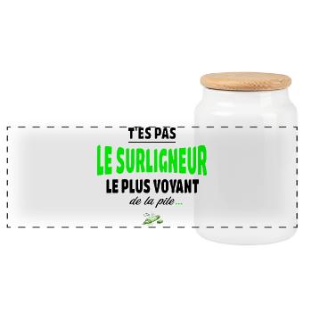 T’es pas le surligneur le plus voyant de la pile - Boîte à biscuits avec couvercle en bois - blanc - Devant