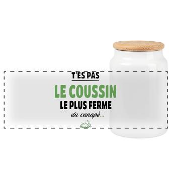 T’es pas le coussin le plus ferme du canapé - Boîte à biscuits avec couvercle en bois - blanc - Devant