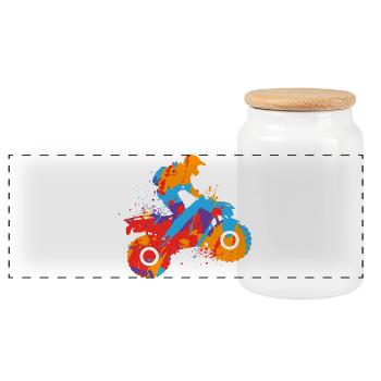 Quad 4 roues Kids Hommes ATV garçons - Boîte à biscuits avec couvercle en bois - blanc - Devant