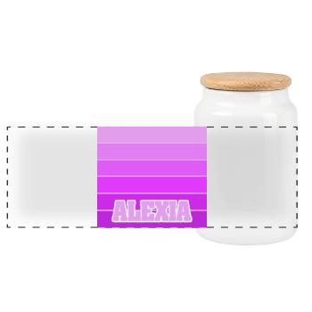 Geschenk für Alexia - Panorama Keksdose mit Holzdeckel - Weiß - Vorne