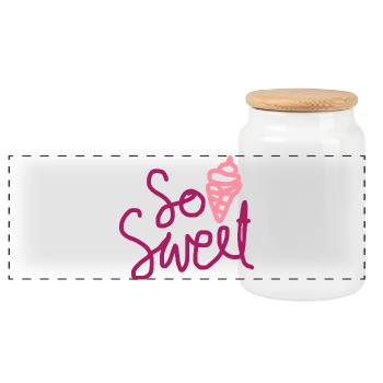 So Sweet Cute Summer Dessert Design - Panorama Keksdose mit Holzdeckel - Weiß - Vorne