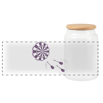 Silhouette minimaliste d’un joueur de fléchettes - Boîte à biscuits avec couvercle en bois - blanc - Devant