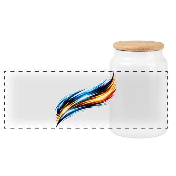 Design sportif du maillot Effet dynamique - Boîte à biscuits avec couvercle en bois - blanc - Devant