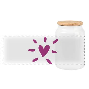 Heart Comic Bourgogne Amour Amour Rayons de mariage - Boîte à biscuits avec couvercle en bois - blanc - Devant