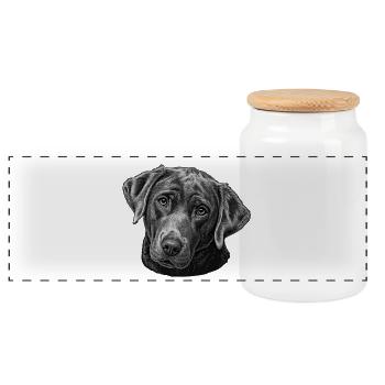 labrador retriever - Panorama Keksdose mit Holzdeckel - Weiß - Vorne
