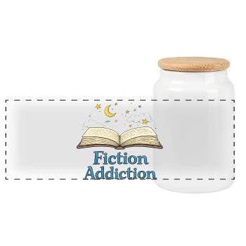 Livre ouvert de l’addiction à la fiction - Boîte à biscuits avec couvercle en bois - blanc - Devant