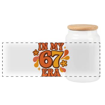 In My 67 Era Italian Brainrot Humor Geburtstag - Panorama Keksdose mit Holzdeckel - Weiß - Vorne