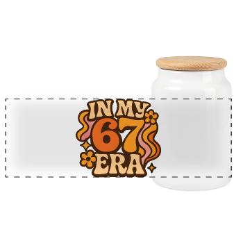 In My 67 Era Italian Brainrot Humor Geburtstag - Panorama Keksdose mit Holzdeckel - Weiß - Vorne