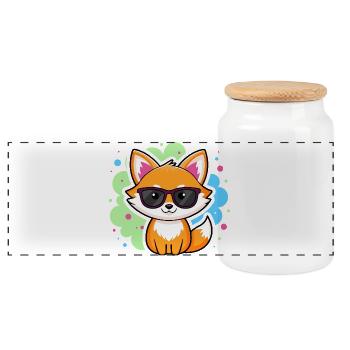 Fuchs-Pop-Brille - Panorama Keksdose mit Holzdeckel - Weiß - Vorne