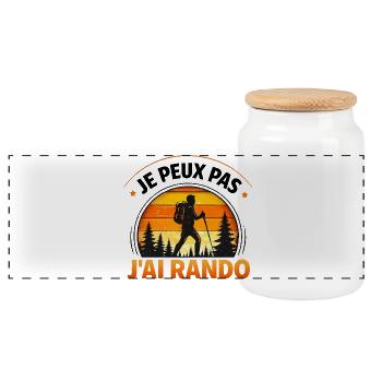 Je peux pas j’ai rando humour randonnée trek - Boîte à biscuits avec couvercle en bois - blanc - Devant
