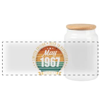 Legend of May 1967 Limited Edition - Panoramic Cookie Jar with Wooden Lid - white - Front