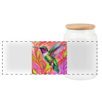 Kolibri - Panorama Keksdose mit Holzdeckel - Weiß - Vorne
