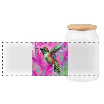 colibri - Boîte à biscuits avec couvercle en bois - blanc - Devant