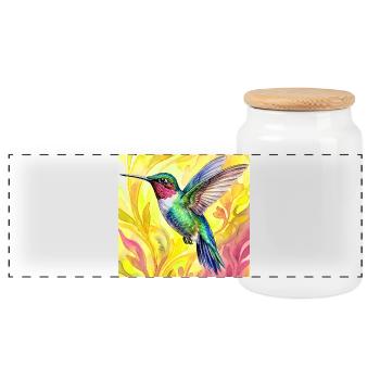 Kolibri - Panorama Keksdose mit Holzdeckel - Weiß - Vorne