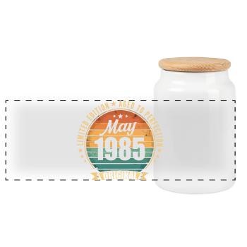 Légende de Mai 1985 Édition Limitée - Boîte à biscuits avec couvercle en bois - blanc - Devant
