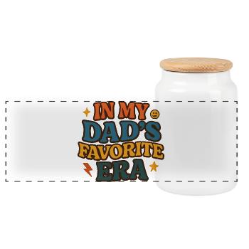 Dans l’humour de la famille des filles à l’époque préférée de mon père - Boîte à biscuits avec couvercle en bois - blanc - Devant
