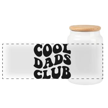 Vintage Cool Dads Club Est 2026 - Panorama Keksdose mit Holzdeckel - Weiß - Vorne
