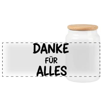 Vatertag Papa Männertag Muttertag Mutter Danke - Panorama Keksdose mit Holzdeckel - Weiß - Vorne