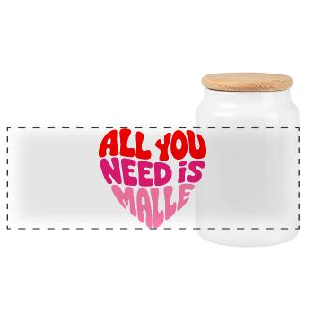 Malle 2026 All you need is Malle - Panorama Keksdose mit Holzdeckel - Weiß - Vorne