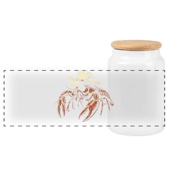 Crawfish Cowboy Cajun Meeresfrüchte Crawfish Cowbo - Panorama Keksdose mit Holzdeckel - Weiß - Vorne