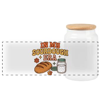 Backen Bäckerin Sauerteig In My Sourdough Era - Panorama Keksdose mit Holzdeckel - Weiß - Vorne