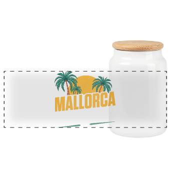 Mallorca Party Crew - Panorama Keksdose mit Holzdeckel - Weiß - Vorne