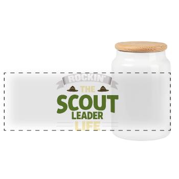 Rockin The Scout Leader Life Pfadfinderleiter - Panoramic Cookie Jar with Wooden Lid - white - Front