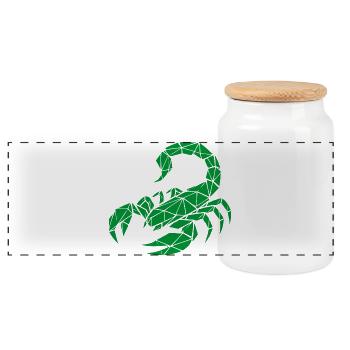 Scorpio – Power & Mystery - Panoramic Cookie Jar with Wooden Lid - white - Front