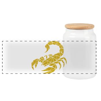 Scorpio – Power & Mystery - Panoramic Cookie Jar with Wooden Lid - white - Front
