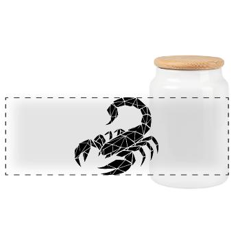 Scorpio – Power & Mystery - Panoramic Cookie Jar with Wooden Lid - white - Front