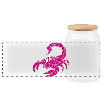 Scorpio – Power & Mystery - Panoramic Cookie Jar with Wooden Lid - white - Front