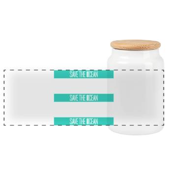 Save The Ocean Ocean Activism Environment Statement - Panoramic Cookie Jar with Wooden Lid - white - Front