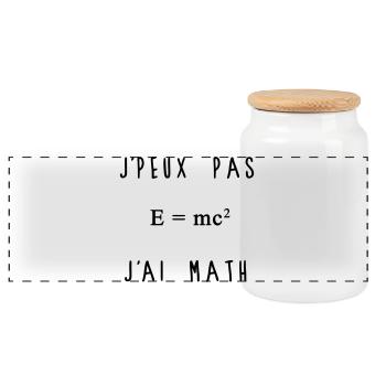 J'peux Pas J'ai Math Humour - Boîte à biscuits avec couvercle en bois - blanc - Devant