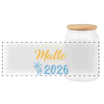 Malle 2026 - Panoramic Cookie Jar with Wooden Lid - white - Front