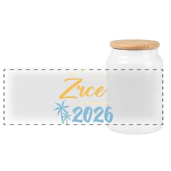 Zrce Party 2026 - Panorama Keksdose mit Holzdeckel - Weiß - Vorne
