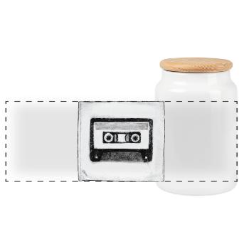 Cassette - œuvres sculptées à la main - Boîte à biscuits avec couvercle en bois - blanc - Devant