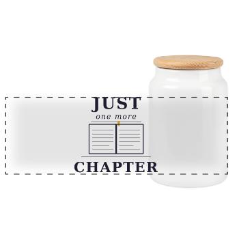 Juste un chapitre de plus - Boîte à biscuits avec couvercle en bois - blanc - Devant