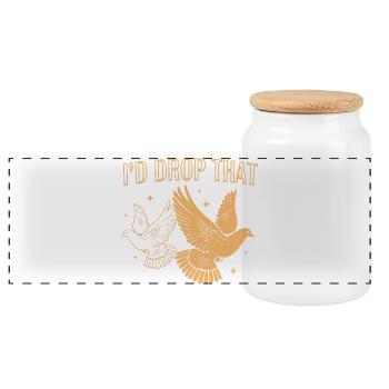 Pigeon Hunting Hunter Pigeon Hunting - Panoramic Cookie Jar with Wooden Lid - white - Front