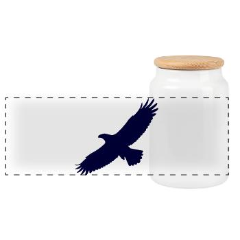 Aigle - Boîte à biscuits avec couvercle en bois - blanc - Devant