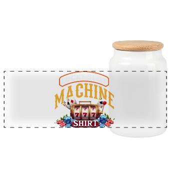 Lucky Slot Machine Casino Gambling Vegas - Boîte à biscuits avec couvercle en bois - blanc - Devant