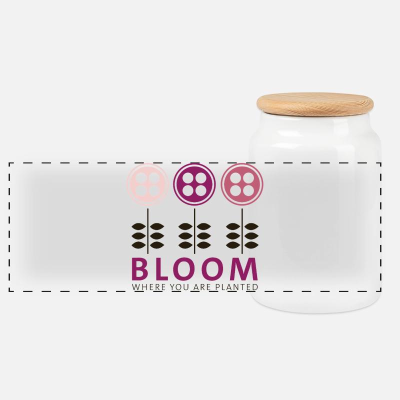 Bloom - Panorama Keksdose mit Holzdeckel - Weiß