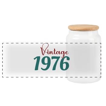 Tee 50 Ans Rétro 70s Né(e) 1976 - Boîte à biscuits avec couvercle en bois - blanc - Devant