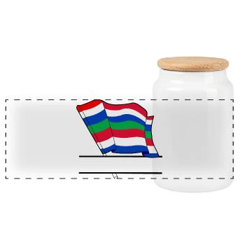 Schier Drapeau – Conception d’île sur mesure - Boîte à biscuits avec couvercle en bois - blanc - Devant