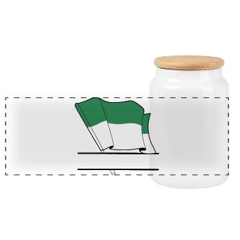 Vlieland-Flagge – Individuelles Inseldesign - Panorama Keksdose mit Holzdeckel - Weiß - Vorne
