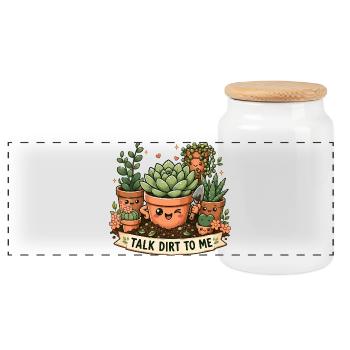 Parle-moi de la saleté, chérie - Boîte à biscuits avec couvercle en bois - blanc - Devant