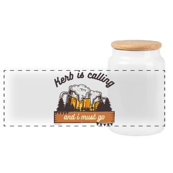 Le trottoir appelle - Le trottoir appelle, je dois y aller - Boîte à biscuits avec couvercle en bois - blanc - Devant
