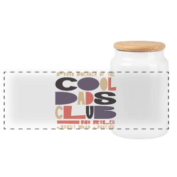 Club des papas cool - Cadeau de la fête des pères des papas - Boîte à biscuits avec couvercle en bois - blanc - Devant